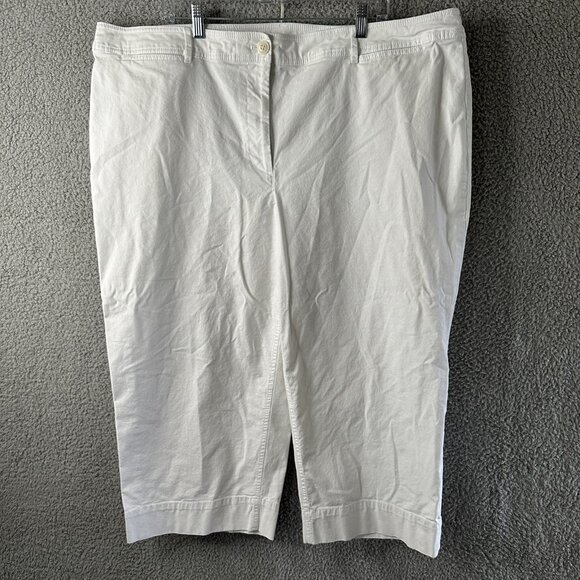 Talbots‎ 22W Wide Leg Crop Chino Pants | Coastal Classic Cotton Stretch - Picture 1 of 9